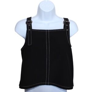 Cistar Black Adjustable Buckle Strap Tank Top Size M